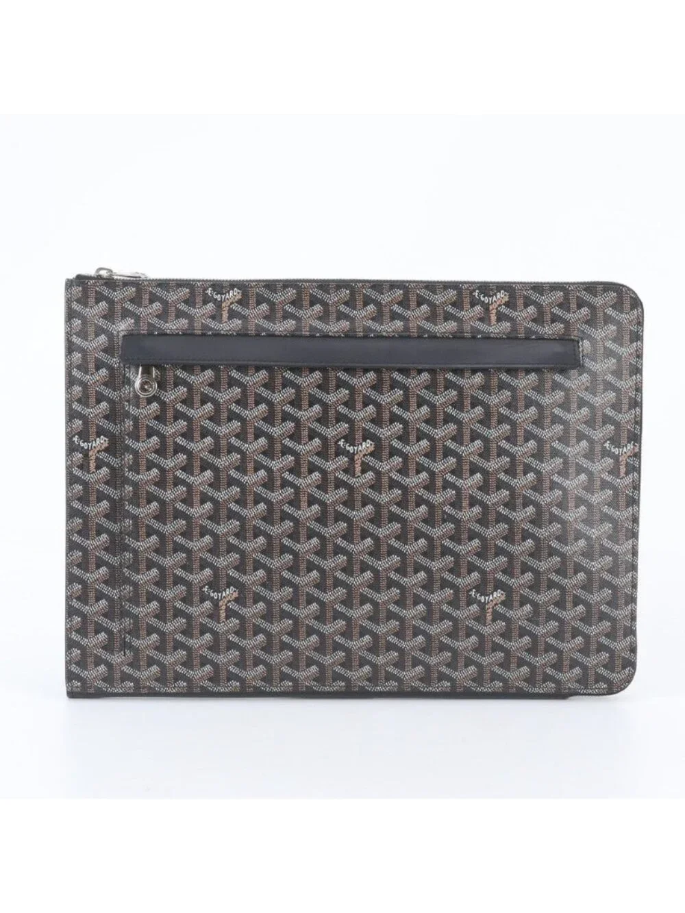Goyard Sorbonne Herringbone Leather Clutch Pouch Business
